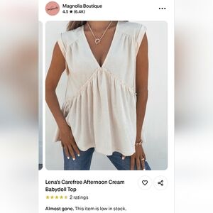 Lena Elegant Cream Babydoll Blouse